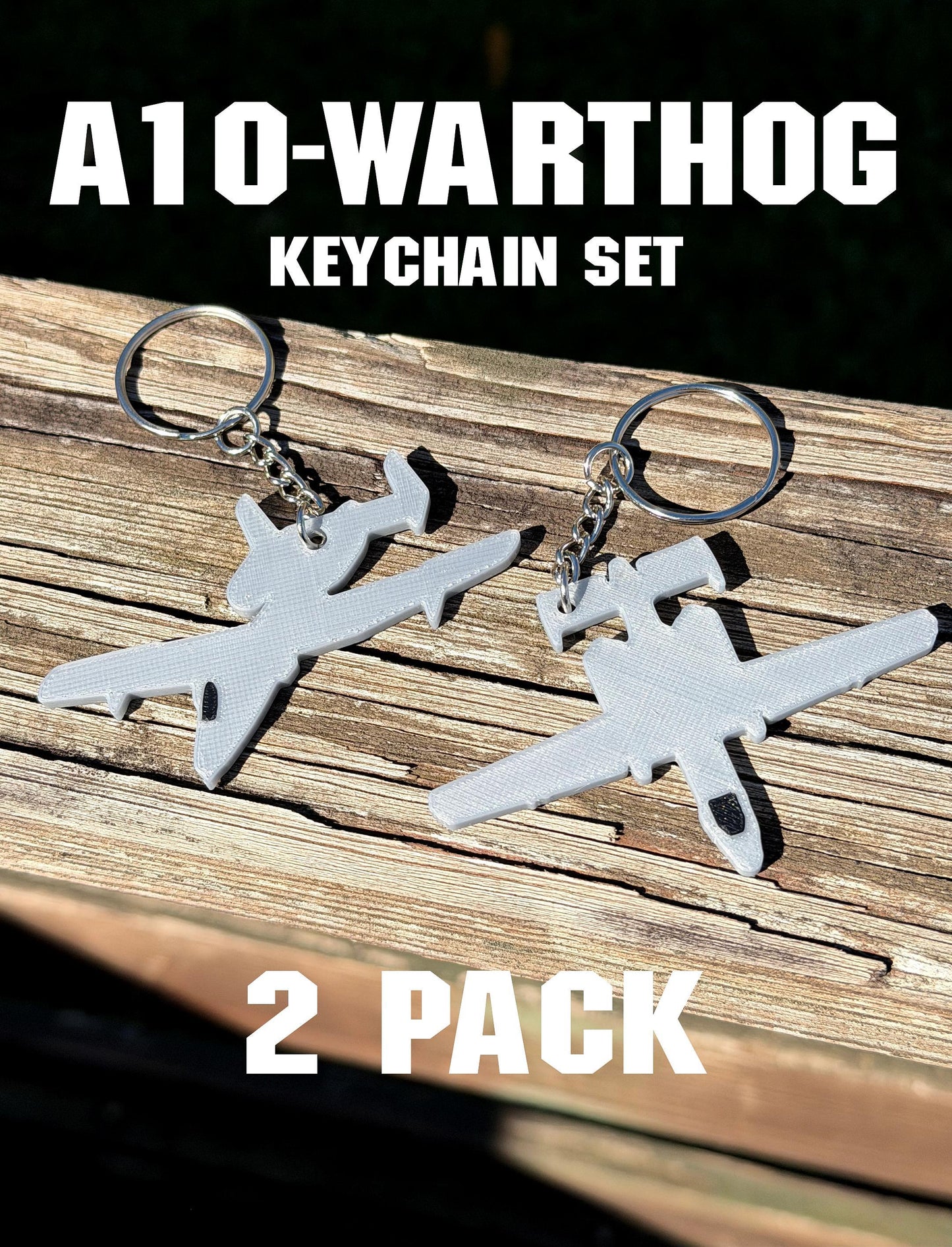 A-10 Warthog Keychain Set (2 Piece) – Shiny Airplane Keychains | Pilot Gift | Aviation Accessory | Military Jet Keyring |