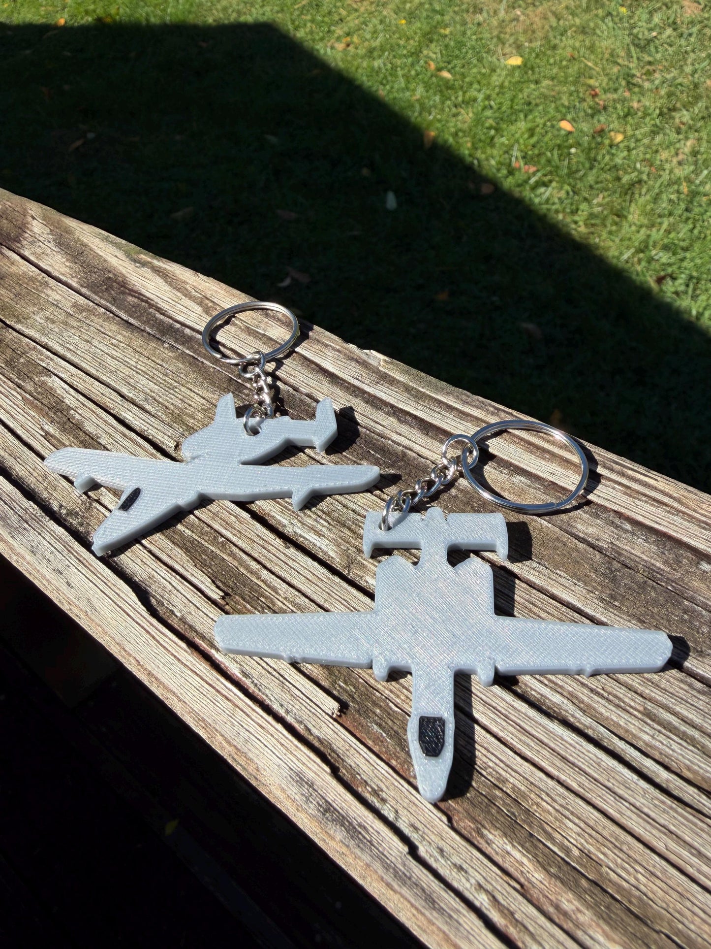 A-10 Warthog Keychain Set (2 Piece) – Shiny Airplane Keychains | Pilot Gift | Aviation Accessory | Military Jet Keyring |