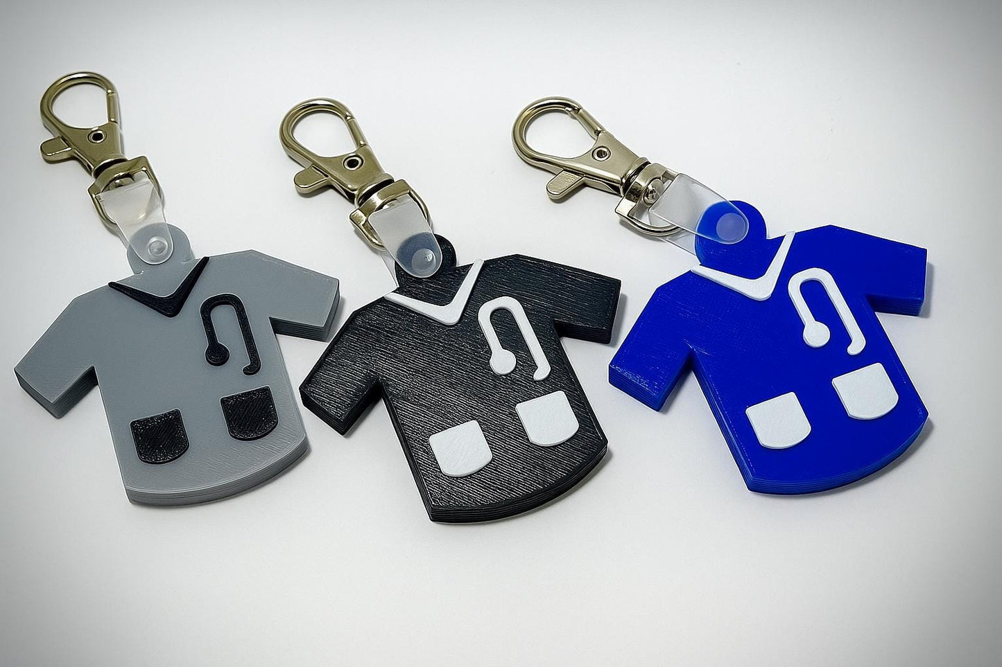 Healthcare Hero Scrub Charm Set (3-Pack): Nurse, Doctor, Vet Keychain