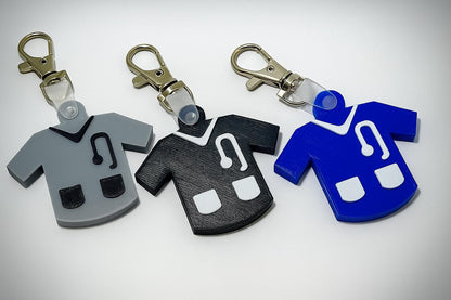 Healthcare Hero Scrub Charm Set (3-Pack): Nurse, Doctor, Vet Keychain
